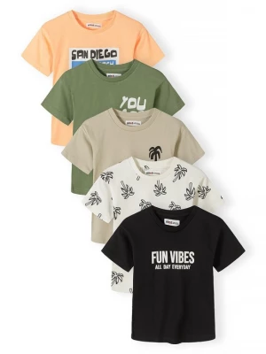 Obrázek produktu MINOTI Tričko khaki / svítivě oranžová / černá / bílá