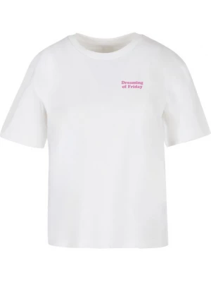 Obrázek produktu Miss Tee Tričko 'Dreaming Of Friday' pink / bílá