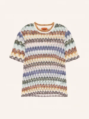 Obrázek produktu Missoni Úpletové Tričko S Třpytivou Přízí krémová / tmavě zelená / modrá