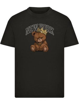 Obrázek produktu Mister Tee Tričko 'NY Crowned Bear' umbra / tmavě hnědá / černá / bílá