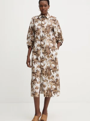 Obrázek produktu MM by Max Mara Bavlněné šaty MM by Max Mara FALDA hnědá