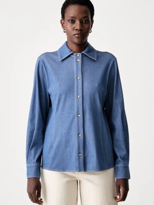 Obrázek produktu MM by Max Mara košile dámská s viskózou MMLRAFIA modrá