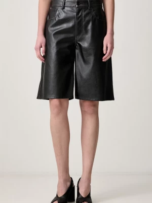 Obrázek produktu MM6 Maison Margiela bermudy dámské z imitace kůže černá
