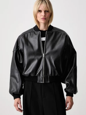 Obrázek produktu MM6 Maison Margiela bomber dámský z imitace kůže černá