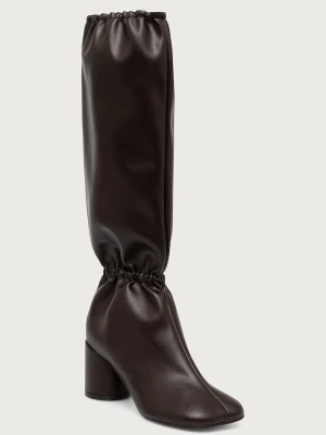 Obrázek produktu MM6 Maison Margiela kozačky nad kolena dámské kožené hnědá