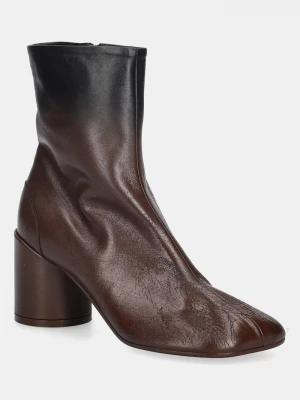 Obrázek produktu MM6 Maison Margiela Kožené kotníkové boty hnědá