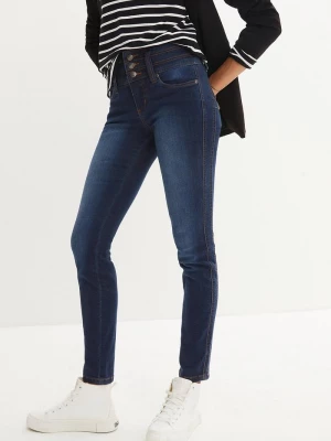 Obrázek produktu Modelujące jeansy o kroju slim fit, high waist BonPrix niebieski
