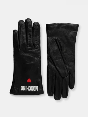 Obrázek produktu Moschino Kožené rukavice Moschino černá
