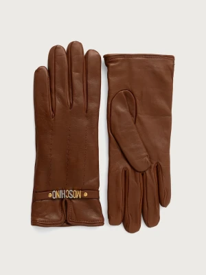 Obrázek produktu Moschino rukavice dámské kožené hnědá