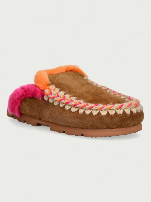 Obrázek produktu Mou pantofle dámské semišové Winter Bio Overstitching hnědá