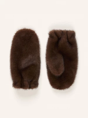 Obrázek produktu Mrs & Hugs Rukavice Bez Prstů Z Umělé Kožešiny tmavě hnědá