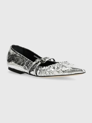 Obrázek produktu MSGM Kožené baleríny MSGM stříbrná