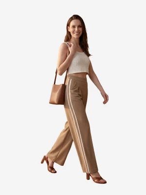 Obrázek produktu My fashion Kalhoty se sklady v pase krémová / velbloudí