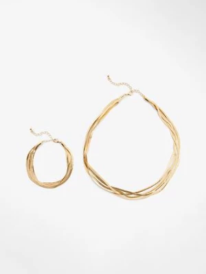 Obrázek produktu Náhrdelník choker a náramek z několika hadích řetízků (2dílná souprava) BonPrix