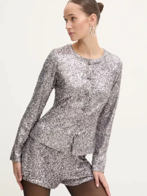 Obrázek produktu Never Fully Dressed Košile Never Fully Dressed Gunmetal Alexa Sequin Cardigan stříbrná
