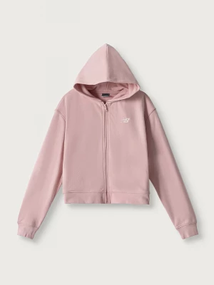 Obrázek produktu New Balance rozepínací mikina s kapucí dětská s bavlnou růžová
