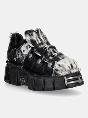 Obrázek produktu New Rock boty dámské kožené PELO NATURAL NEGRO-BLANCO + IMPERFECT TOWER NEGRO TORNILLOS černá