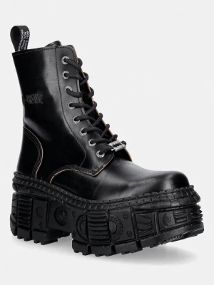 Obrázek produktu New Rock farmářky na platformě dámské kožené ANTIK NEGRO REVES CUERO černá