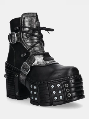 Obrázek produktu New Rock Kožené kotníkové boty New Rock ITALI NEGRO BOX PLANE černá