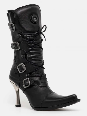 Obrázek produktu New Rock Kožené kotníkové boty New Rock ITALI NEGRO FINO + MALICIA TACON CARIBE ACERO černá