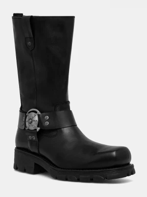 Obrázek produktu New Rock Kožené kotníkové boty Itali Negro, Motorcycle Negro černá