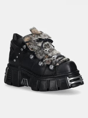 Obrázek produktu New Rock Kožené tenisky New Rock M-106NPELO-C1 CRUST NEGRO černá