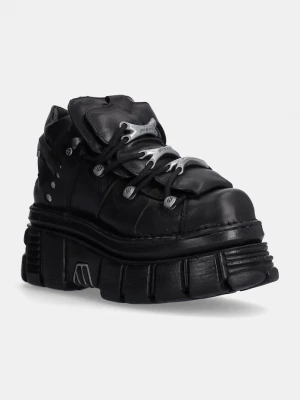 Obrázek produktu New Rock Kožené tenisky New Rock Negro + Nomada Negro + Tower Negro Lateral E-14 černá