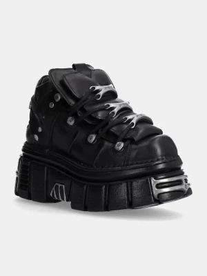 Obrázek produktu New Rock Kožené tenisky New Rock Nomada Negro + Tower Negro Lateral E14 Acero černá