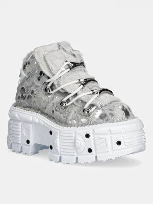 Obrázek produktu New Rock Kožené tenisky New Rock PELO CALVAS BLANCO PLATA, TANK BLANCO TORN bílá