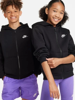 Obrázek produktu Nike rozepínací mikina s kapucí dětská s bavlnou Sportswear Club Fleece černá