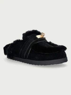Obrázek produktu Nokwol pantofle dámské kožené Toby Black Suede Shearling