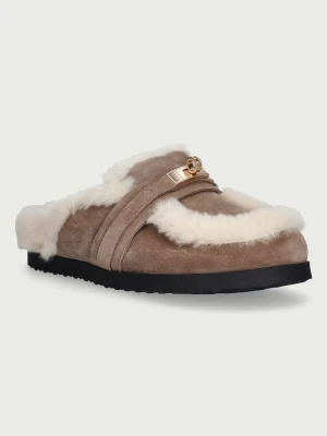 Obrázek produktu Nokwol pantofle dámské kožené Toby Fur Mushroom Suede béžová