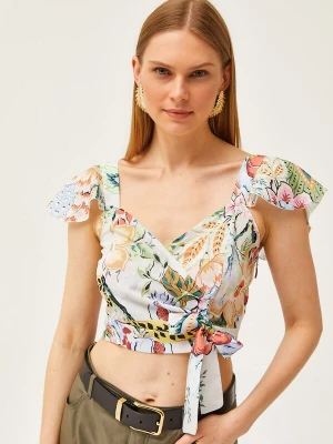 Obrázek produktu olalook Halenka světle zelená / oranžová / černá / bílá