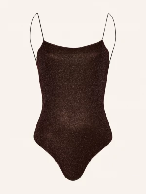 Obrázek produktu Oséree Plavky Lumiere Maillot S Třpytivou Přízí tmavě hnědá / barva růžového zlata