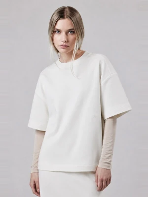 Obrázek produktu OWN Off With Nature Mikina 'T-Shirt Girocollo Loose Fit in Interlock Off White' přírodní bílá