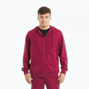 Obrázek produktu Pánská mikina Pitbull Tape Nugget Hooded Zip Sweatshirt burgundy vínová