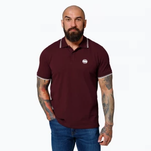 Obrázek produktu Pánská polokošile Pitbull West Coast Pique Stripes Regular burgundy vínová