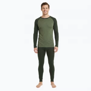 Obrázek produktu Pánská sada termoprádla WOOLCANO termoaktywna Merino SET0978 khaki Zelená
