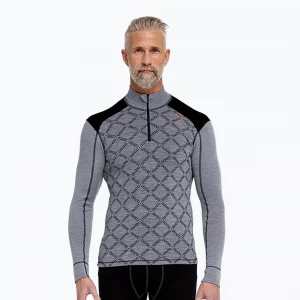 Obrázek produktu Pánská termo mikina Dovre Half Zip Jacquard grey