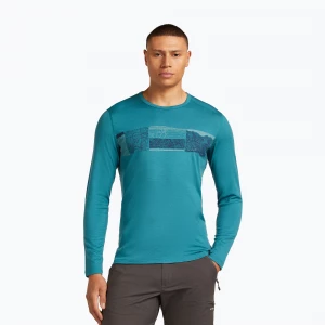 Obrázek produktu Pánská termoakční mikina icebreaker Merino 200 Oasis Crewe Elevation Line topaz Modrá
