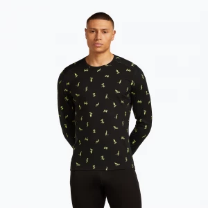 Obrázek produktu Pánská termoakční mikina icebreaker Merino 200 Oasis Crewe Snow Day black / peridot / aop