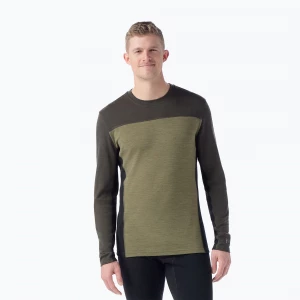 Obrázek produktu Pánská termoakční mikina Smartwool Classic Thermal Merino Base Layer Colorblock Crew Boxed moss
