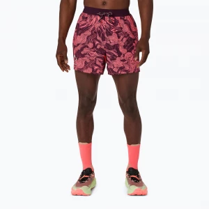 Obrázek produktu Pánské běžecké šortky Asics Fujitrail All Over Print 5In Short Blazing Coral / Dark Aubergine oranžová