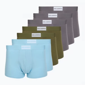 Obrázek produktu Pánské boxerky KARL LAGERFELD Essential Logo Trunk 7 párů olive / clear sky / excalibur Černá