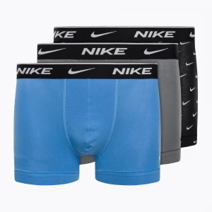 Obrázek produktu Pánské boxerky Nike Everyday Cotton Stretch Trunk 3Pk UB1 swoosh print / grey / uni blue