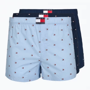Obrázek produktu Pánské boxerky Tommy Hilfiger Woven Boxer Print 3 pack chambray flag / carb navy / c navy flag Barevné