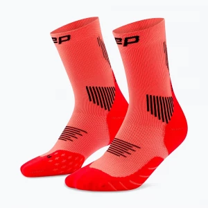Obrázek produktu Pánské kompresní ponožky CEP Run Mid Cut 5.0 neon coral Červená