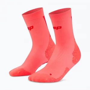 Obrázek produktu Pánské kompresní ponožky CEP Ultralight Mid Cut 4.0 neon coral / red