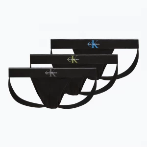 Obrázek produktu Pánské slipy Calvin Klein LV00NB4644 Jock Strap black bodies w / granite gray / poseid