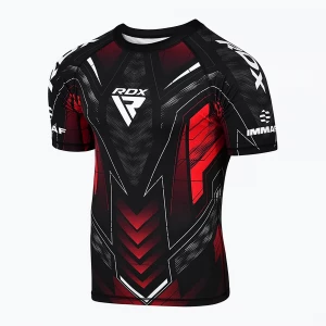 Obrázek produktu Pánské tréninkové tričko RDX IMMAF Approved Half Sleeves Compression red Černá